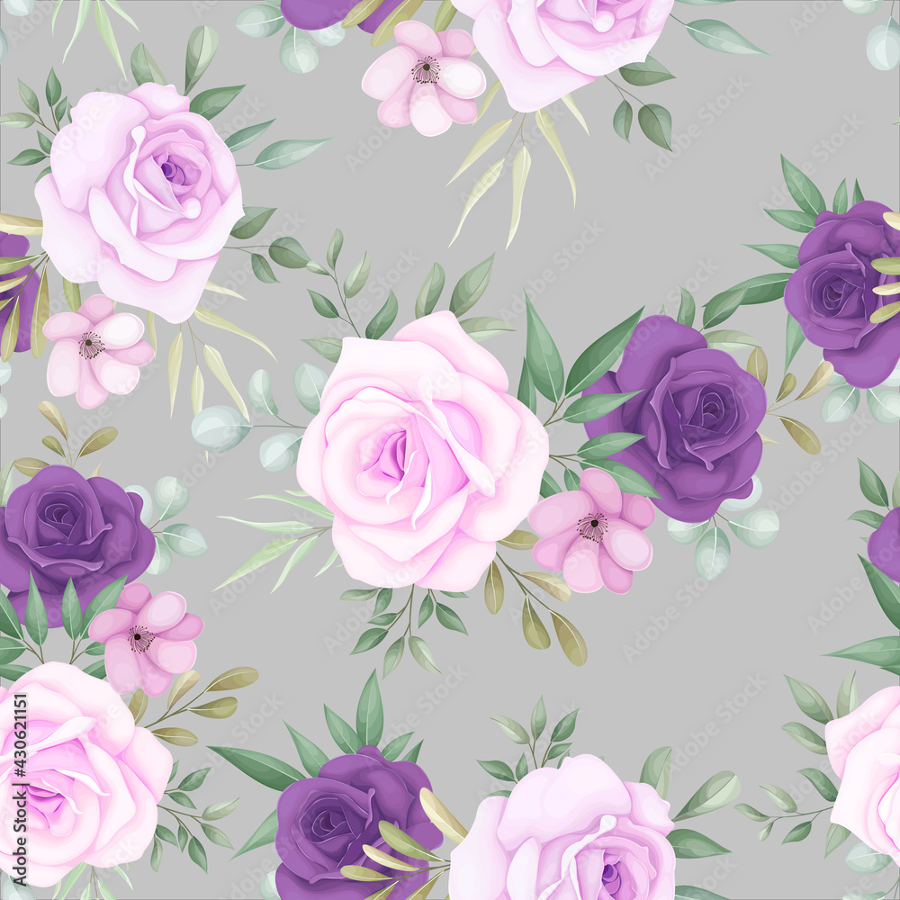 Elegant floral seamless pattern with beautiful flower decoration