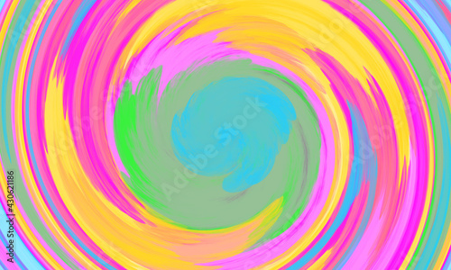 Bright colorful background. Multi-colored lines swirling in a circle.
