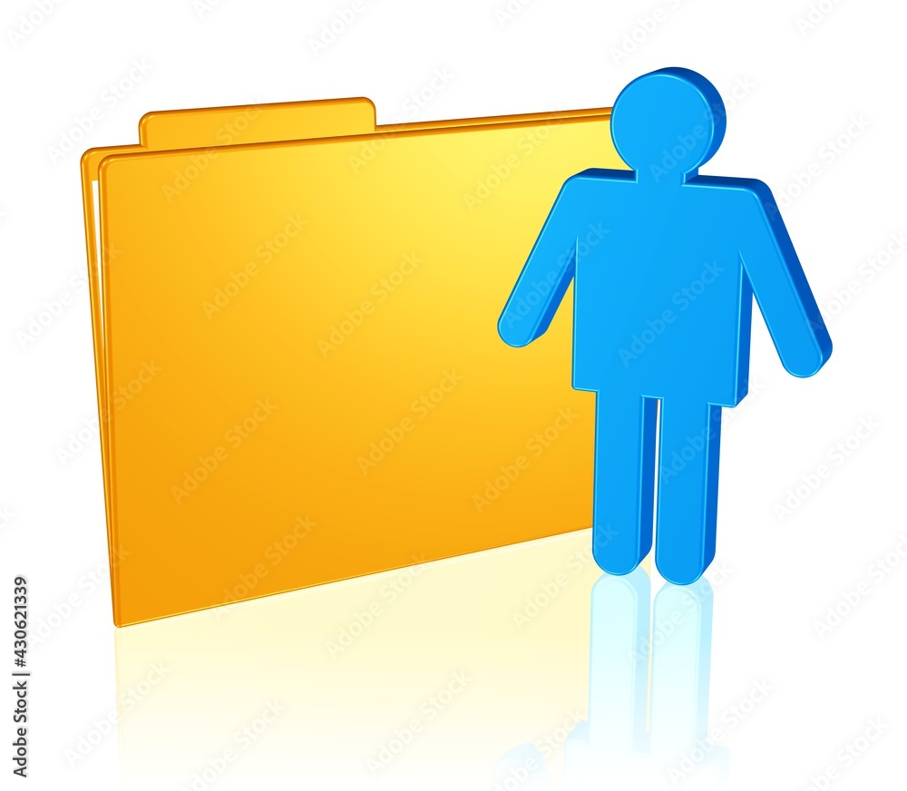 Ordnersymbol mit Mensch, persönliche Daten Ordnersymbol mit Mensch, persönliche Daten