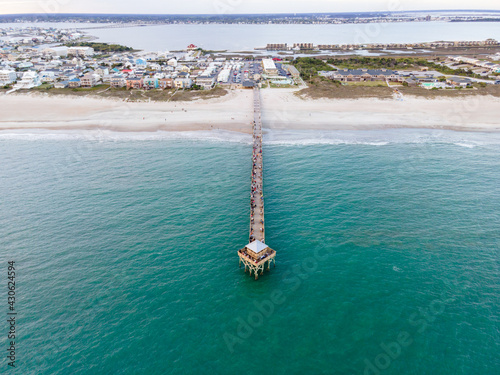 Aerial View of Oceanana Pier in Atlantic Beach on the Crystal Coast of North Carolina photo