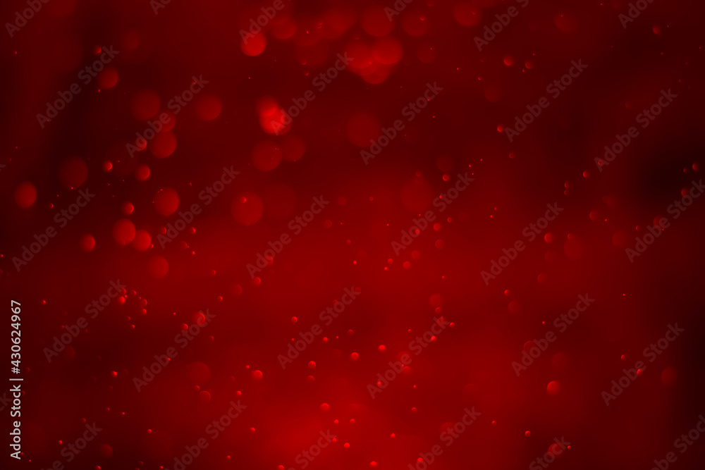 Red glitter vintage lights background. Red heart boked - obrazy, fototapety, plakaty 