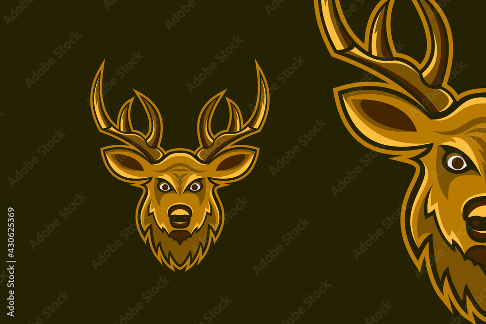 Deer Head Mascot Logo Template