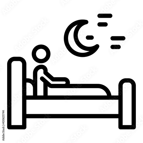 Night sleep icon. Outline Night sleep vector icon for web design isolated on white background