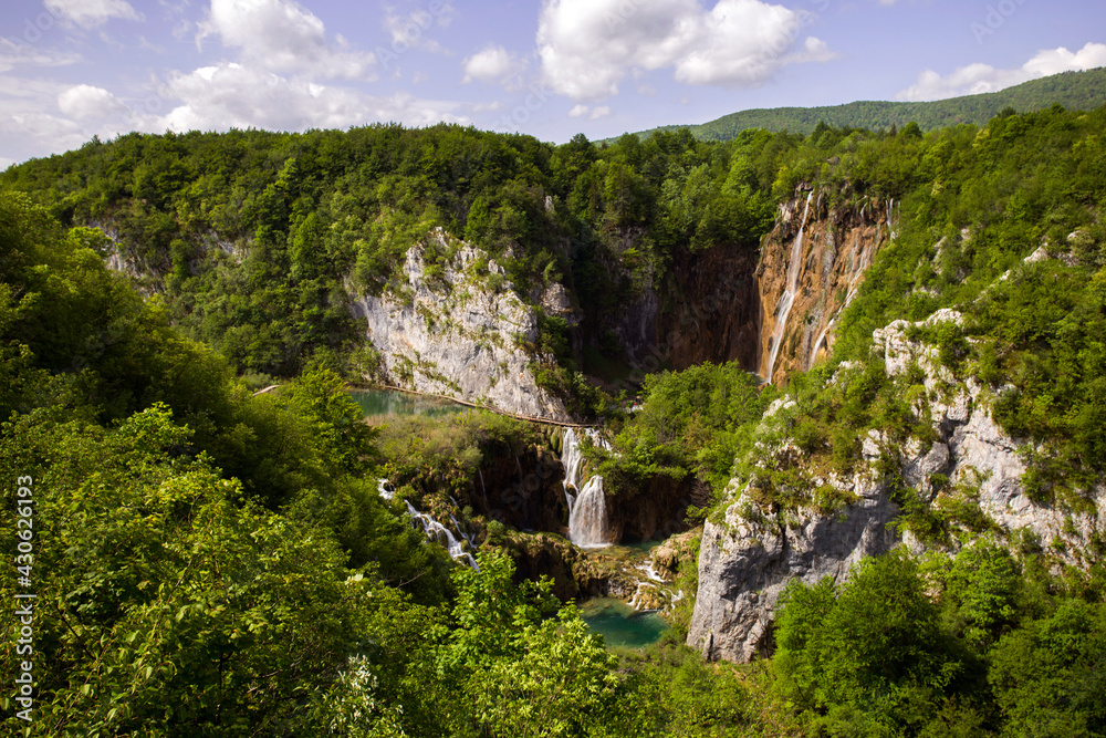 Plitvice lakes national park in Croatia, landscape