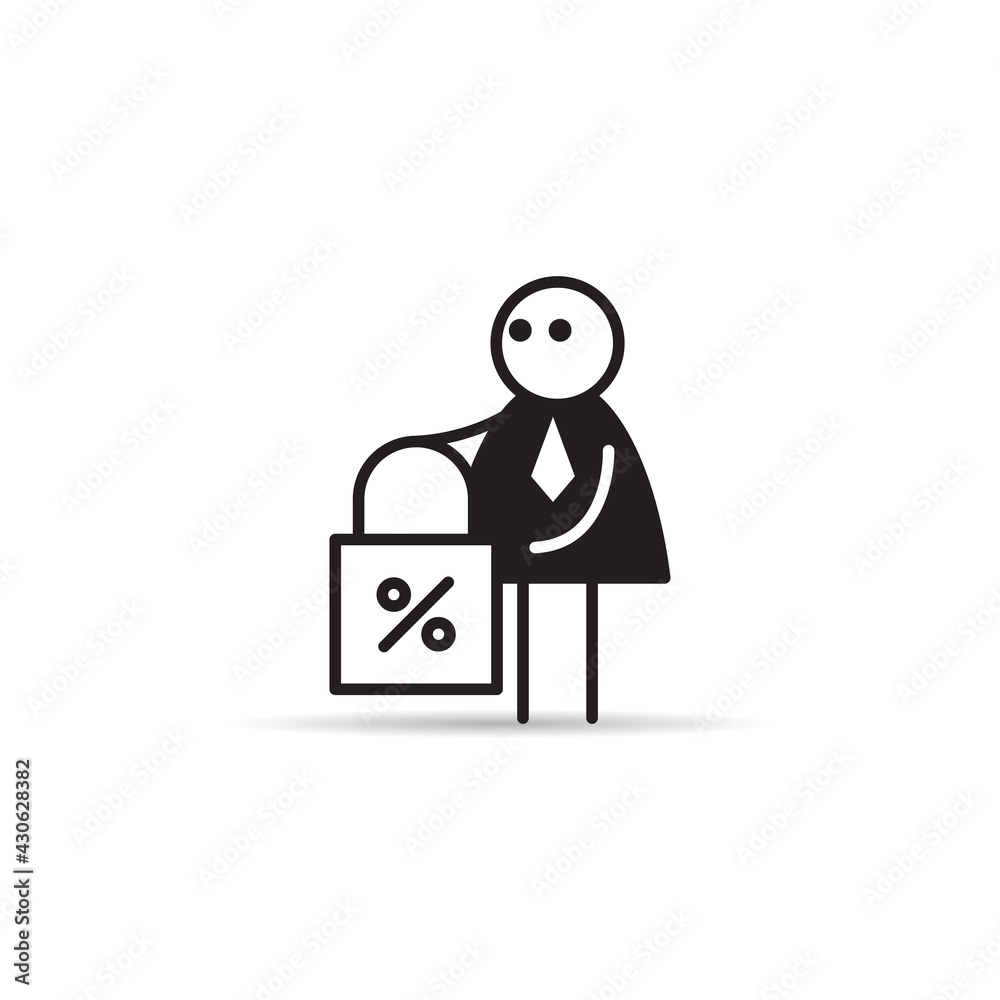 businessman and shopping bag icon businessman and shopping bag icon
