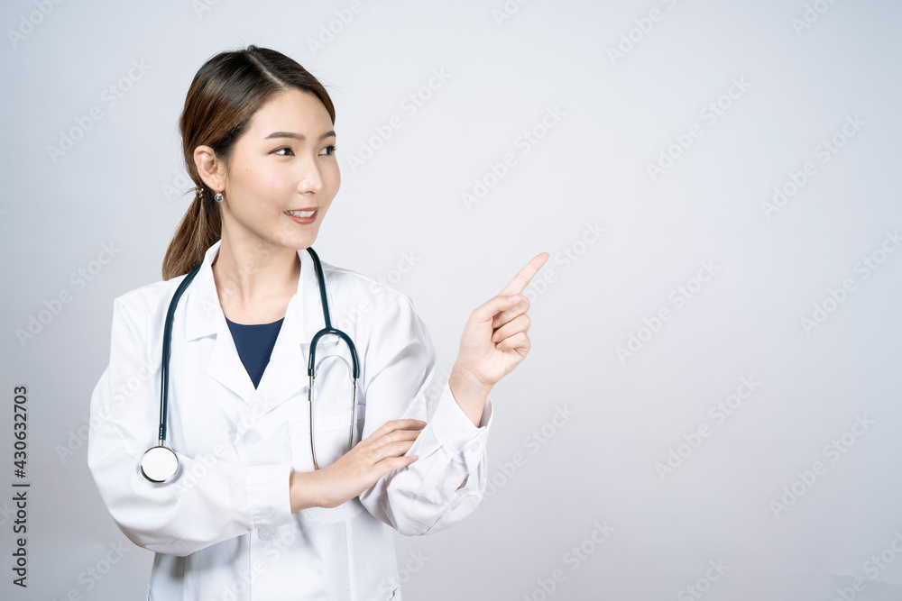 Asian female doctor, Isolated on white background. Asian female doctor, Isolated on white background.