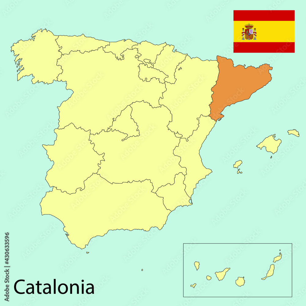 spain map with provinces, vector illustration 