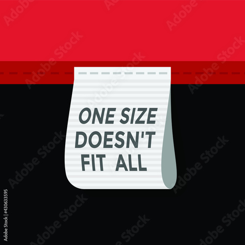 one size does not fit all, vector illustration 