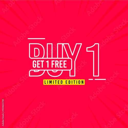 buy 1 get 1 free design template. Shop now illustration banner and poster.