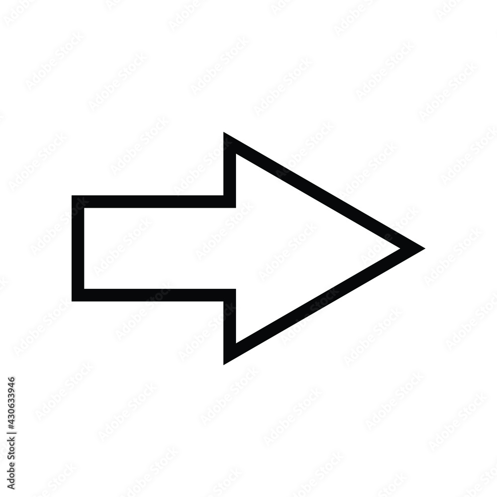 Simple thin line arrow pointing right on a white background. Royalty-free. Simple thin line arrow pointing right on a white background. Royalty-free.