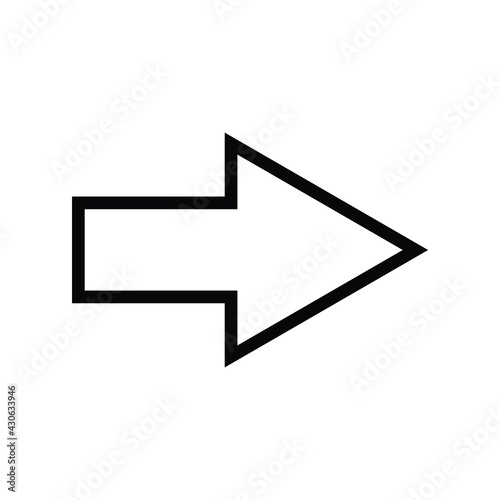 Free Download Simple thin line arrow pointing right on a white background. Royalty-free. - GFXLoad
