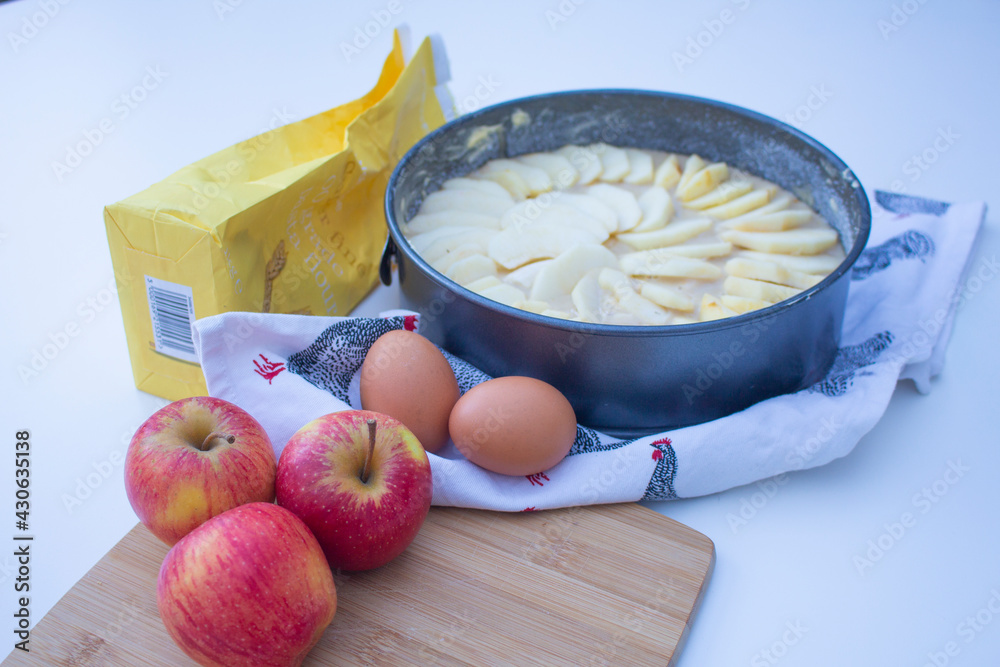 Apple cake, italian apple cake, close up, apple slice, sugar covered, Italian tradition, delicious cake close up, ingredient, cake's ingrediate, apple pie Apple cake, italian apple cake, close up, apple slice, sugar covered, Italian tradition, delicious cake close up, ingredient, cake's ingrediate, apple pie