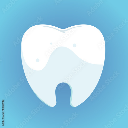 Healthy human teeth, clean tooth, teeth whitening. Vector illustration.