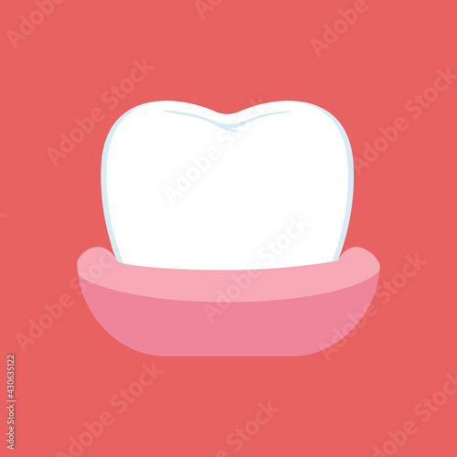 Healthy human teeth, clean tooth, teeth whitening. Vector illustration.