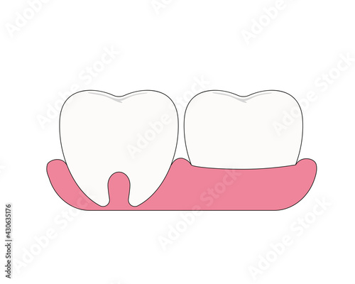 Healthy human teeth, clean tooth, teeth whitening. Vector illustration.