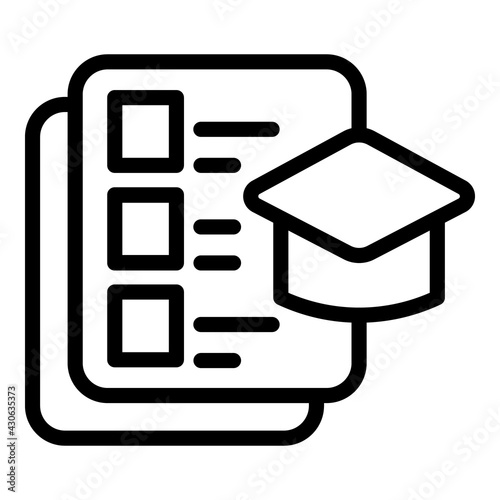 Study realization icon. Outline Study realization vector icon for web design isolated on white background