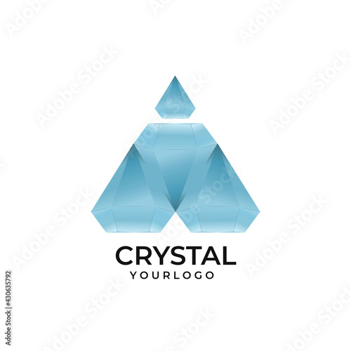 Crystal logo colorful illustration