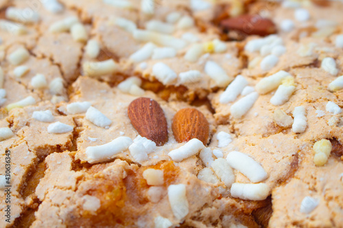 Colomba, italian easter cake, Colomba pasquale, close up, easter, sugar covered, almonds, Italian tradition, delicious cake close up