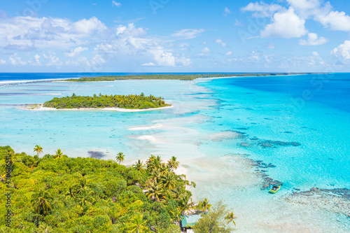 Rising sea levels and climate change concept photo French Polynesia. Global warming and rising sea levels are a threat to Fakarava, Rangiroa and its unique ecosystem. Tahiti drone travel image photo