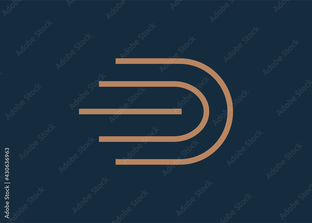 Line incorporated into letter D Logo Design Template. delivery and transportation company, logistic Icon Line Art Vector Line incorporated into letter D Logo Design Template. delivery and transportation company, logistic Icon Line Art Vector