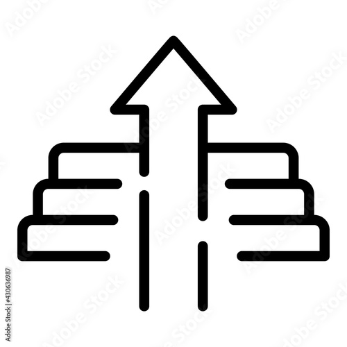 Growth realization icon. Outline Growth realization vector icon for web design isolated on white background