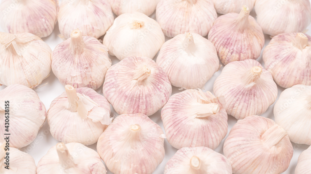 Group of garlic isolated on a white background. Group of garlic isolated on a white background.