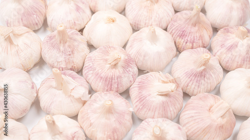 Group of garlic isolated on a white background.