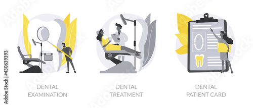 Dental care service abstract concept vector illustrations.
