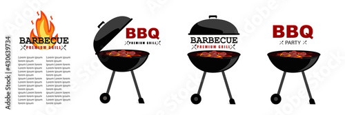 Grill. Grill icon. BBQ Grill symbol. Bbq icon isolated on white background. Vector