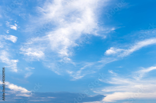 beautiful airatmosphere bright blue sky background abstract clear texture with white clouds.