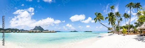 Summer vacation at a luxury beach resort on Bora Bora, French Polynesia