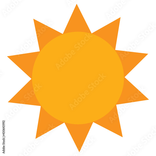 Simple sun flat vector icon isolated illustration
