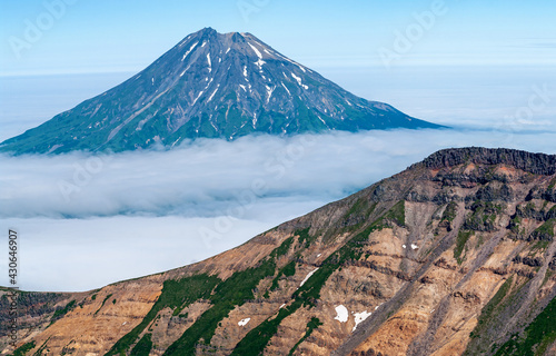 Mountain landscape at Paramushir Island, Russia. Karpinsky Group. photo