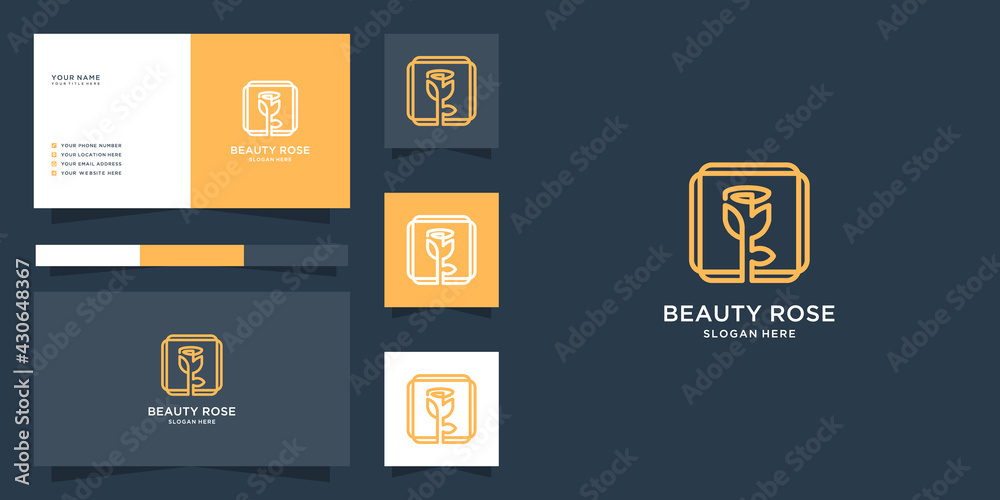 Abstract rose flower logo. icon and business card template Abstract rose flower logo. icon and business card template
