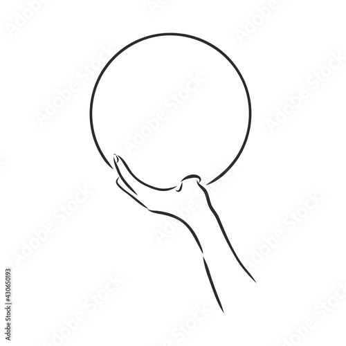 Bowling skittles and ball sketch vector illustration