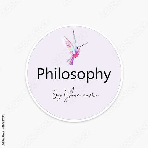 Illustration sticker logo for business company your design with bird beauty salon showroom studio lashes nails clothes shop store