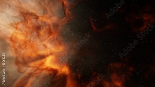 Foto nebula gas cloud in deep outer space, colorful space background with stars, 3d r