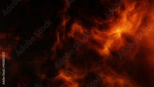 nebula gas cloud in deep outer space, colorful space background with stars, 3d render