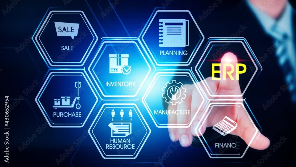 ERP Hexagonal Touch Screen Concept Hexagonal virtual Touch Screen Concept with v man touching screen with finger and light streak
