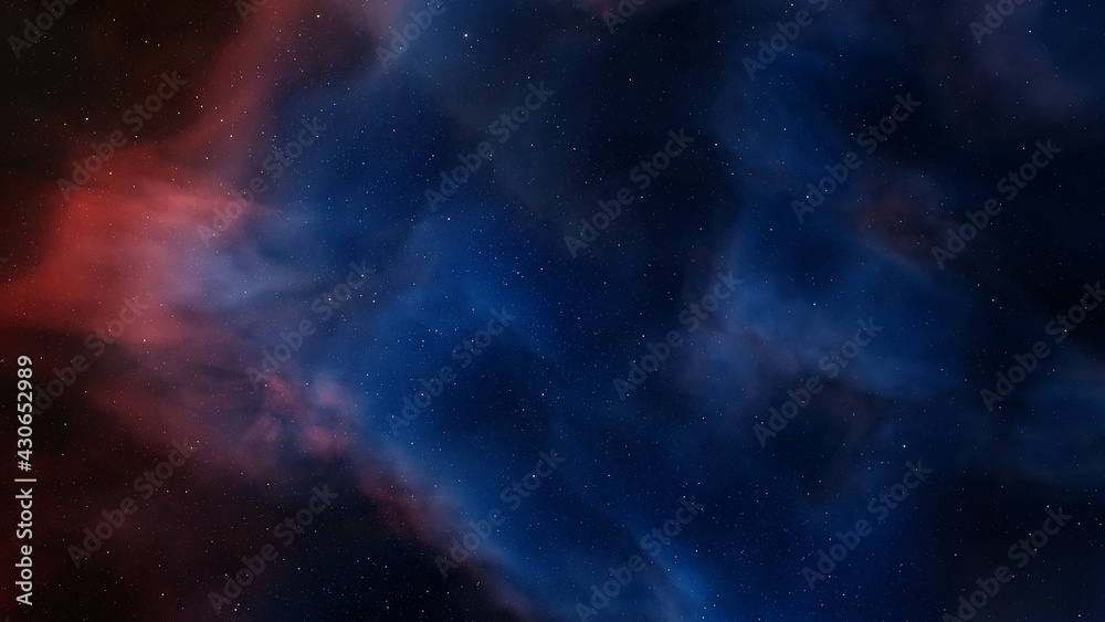 nebula gas cloud in deep outer space, colorful space background with stars, 3d render