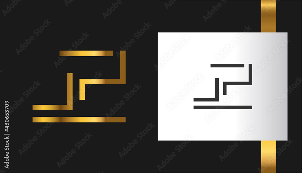 Fototapeta premium Abstract Initial Letter P Logo in Gold Gradient with Line Style. Usable for Business and Technology Logos