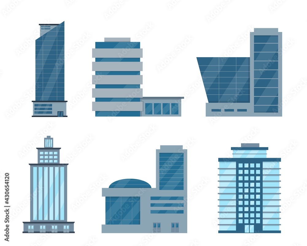Obraz premium Facades of modern city business buildings.