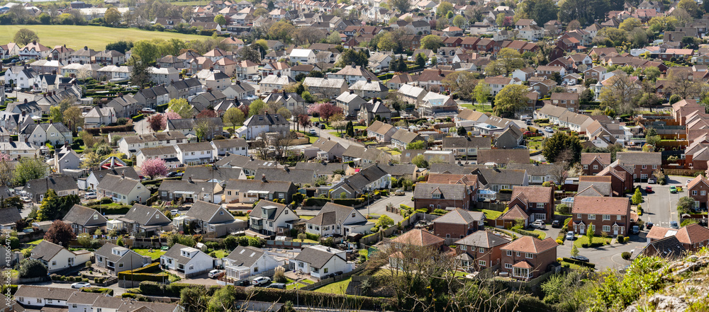 ariel view privately owned homes on an housing estate Stock Photo ...