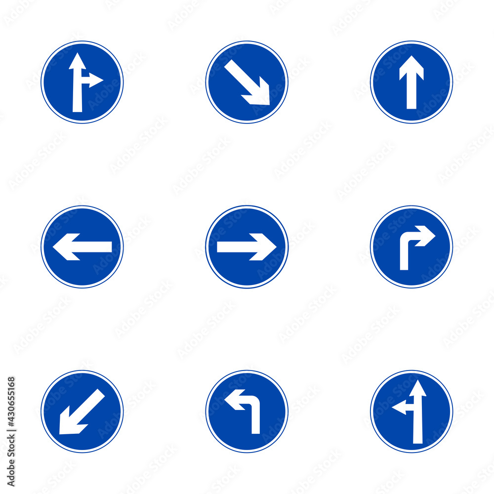 Mandatory road sign bundle Mandatory road sign bundle