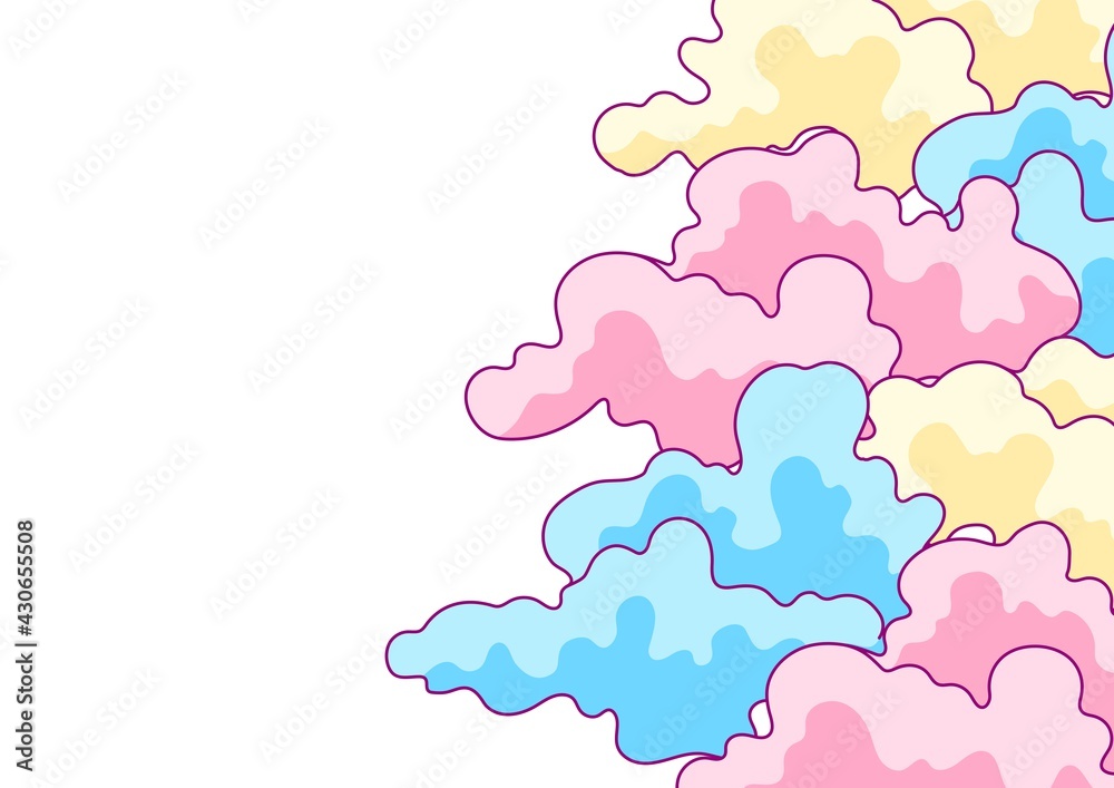 Illustration of color clouds. Background for decoration children party.