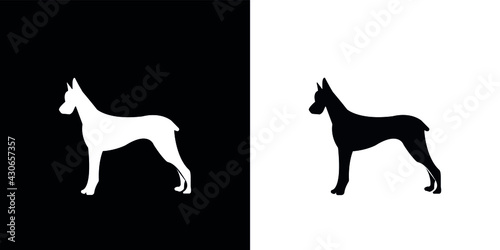 Illustration sticker card logo for business your design with dog silhouette