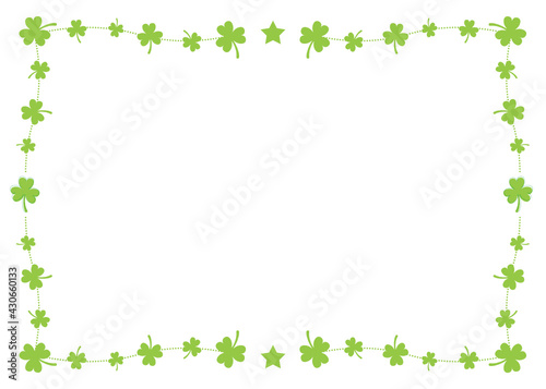 St. Patrick's Day Border, Saint Patrick's Day Frame, St. Patrick's Day Background, Clover Frame, Leaf Frame, Four Leaf Clover Border Frame, Vector Illustration Background