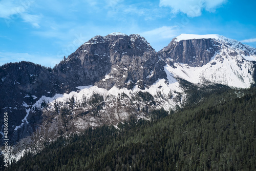Wallpaper Mural The peaks of the mountains are covered with snow. Copy space. Torontodigital.ca