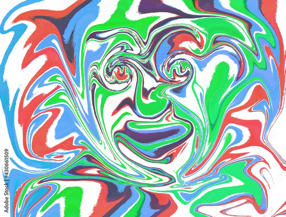 Obraz premium Abstract portrait art background featuring a face made up different colors. 