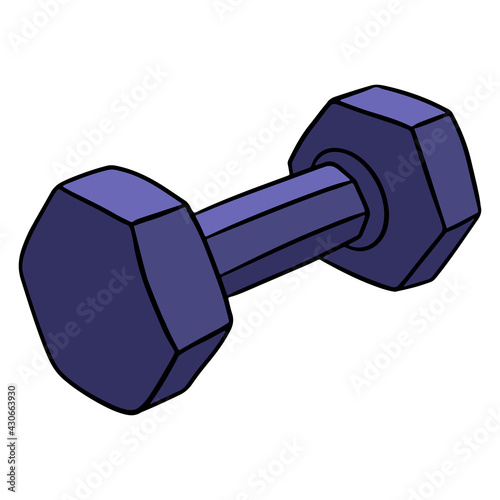 Dumbbells for fitness. Kilogram dumbbells. For fitness training. Exercises for the body. Cartoon style.